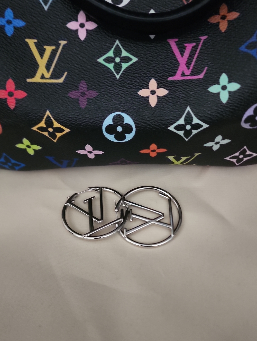 Silver LV Earrings